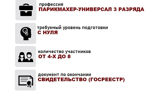 Парикмахер-универсал 3 разряда (3 месяца)